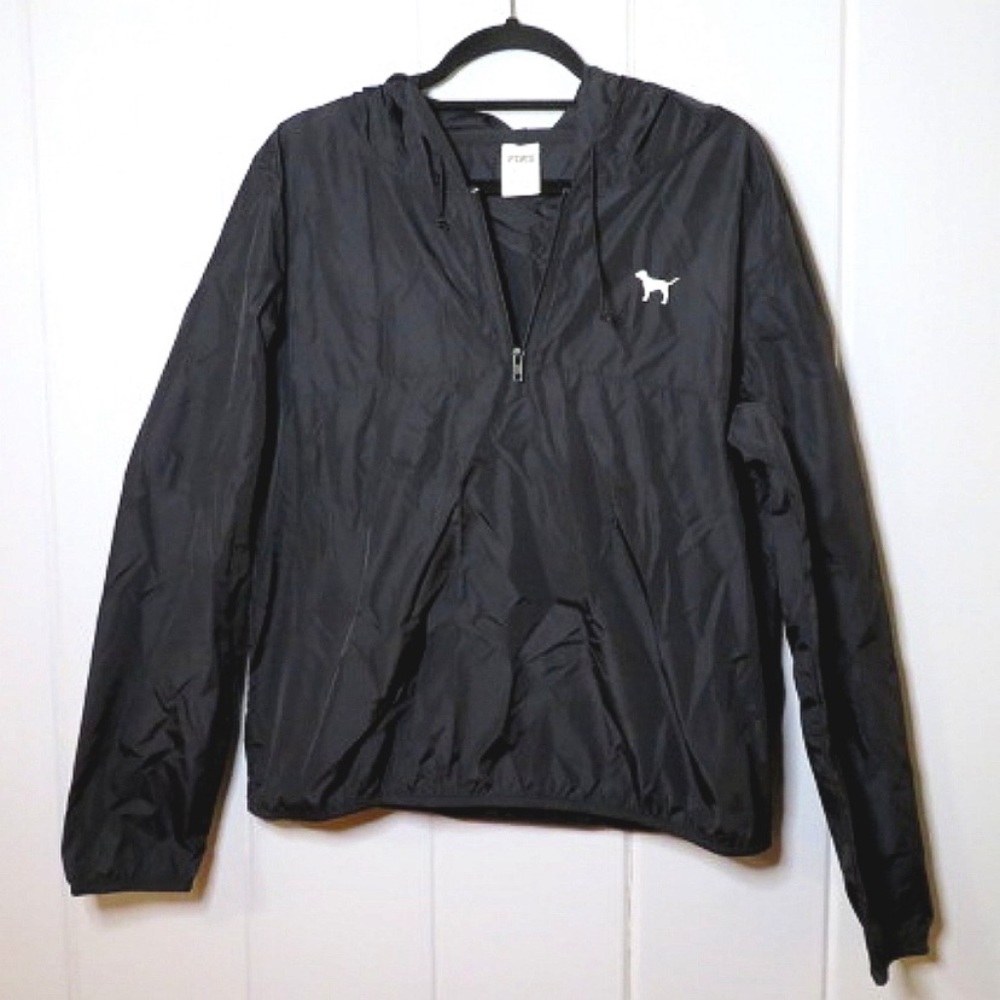 Victoria's Secret PINK Rain Wind Jacket M/L Black